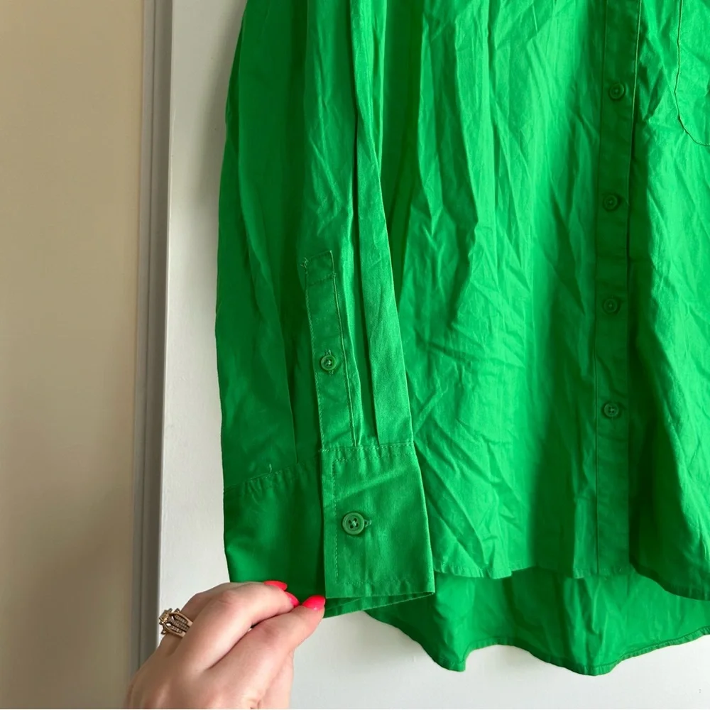 Target A New Day Vibrant Green Oversized Button Down Size M - Picture 3 of 5